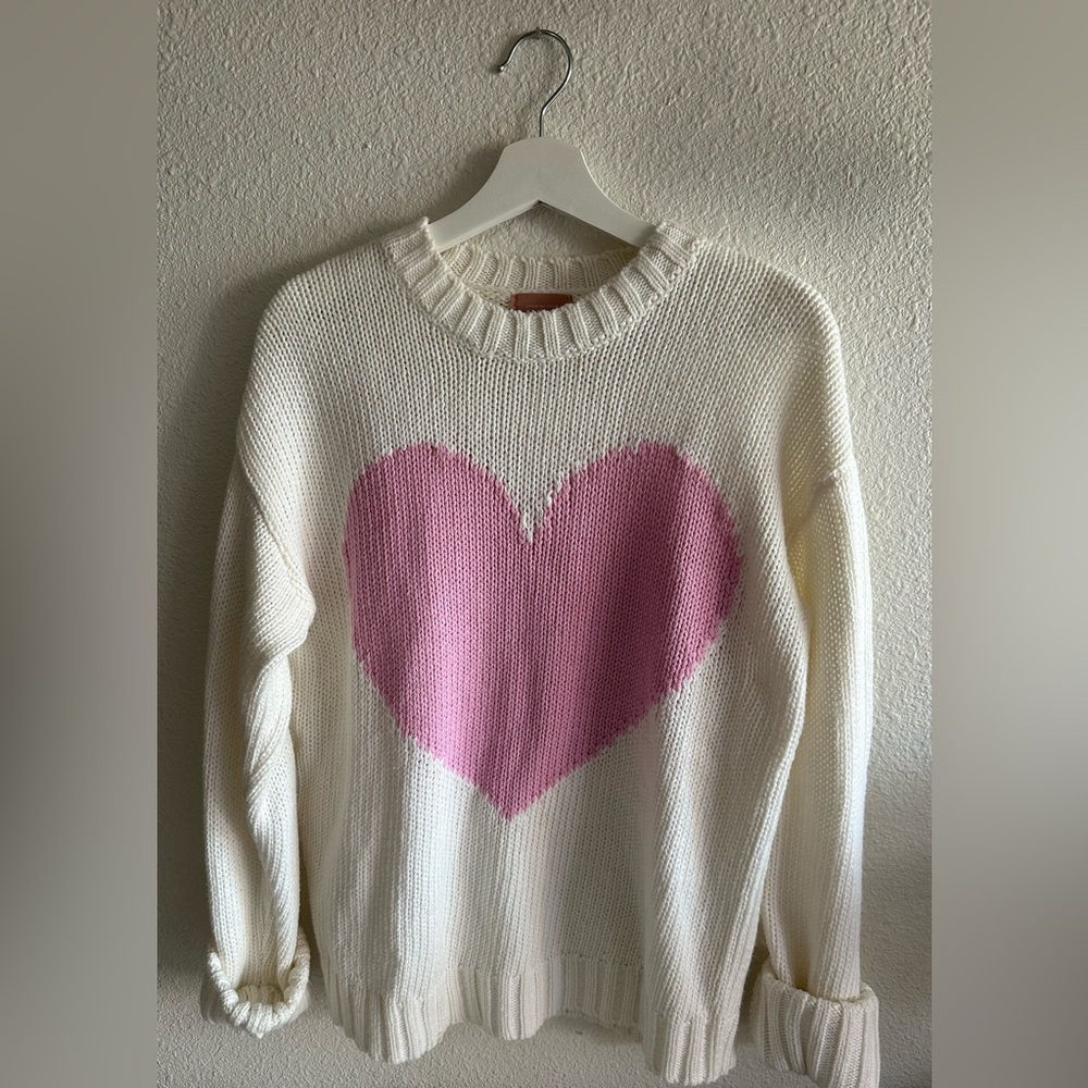 Show Me Your Mumu Sweetheart Sweater in Pink Heart